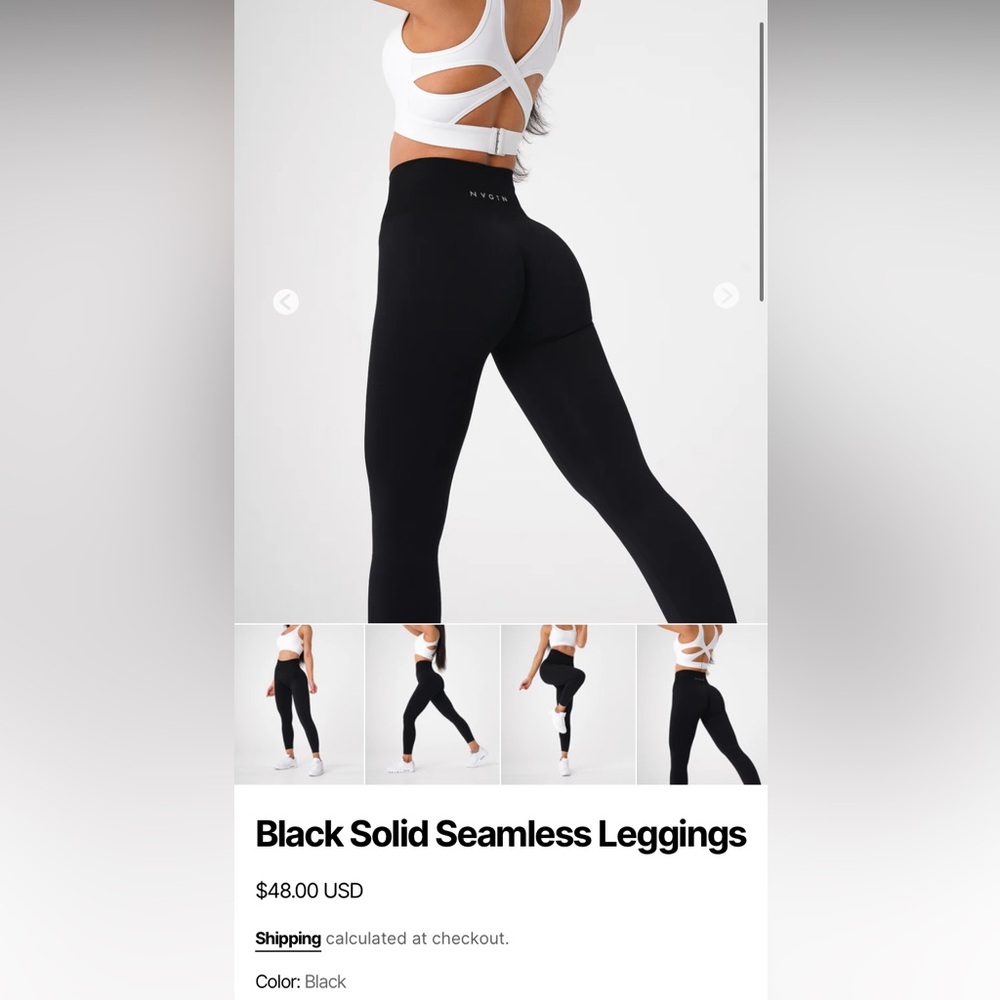 NVGTN Black Solid Seamless Leggings
